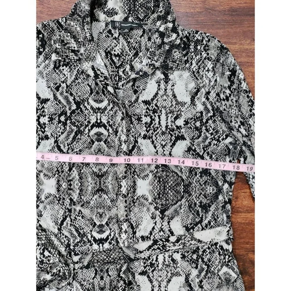 INC International Women's M Snake-Print Belted Shirtdress,Created for Macy's - Picture 6 of 13
